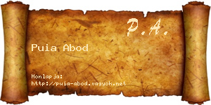 Puia Abod névjegykártya